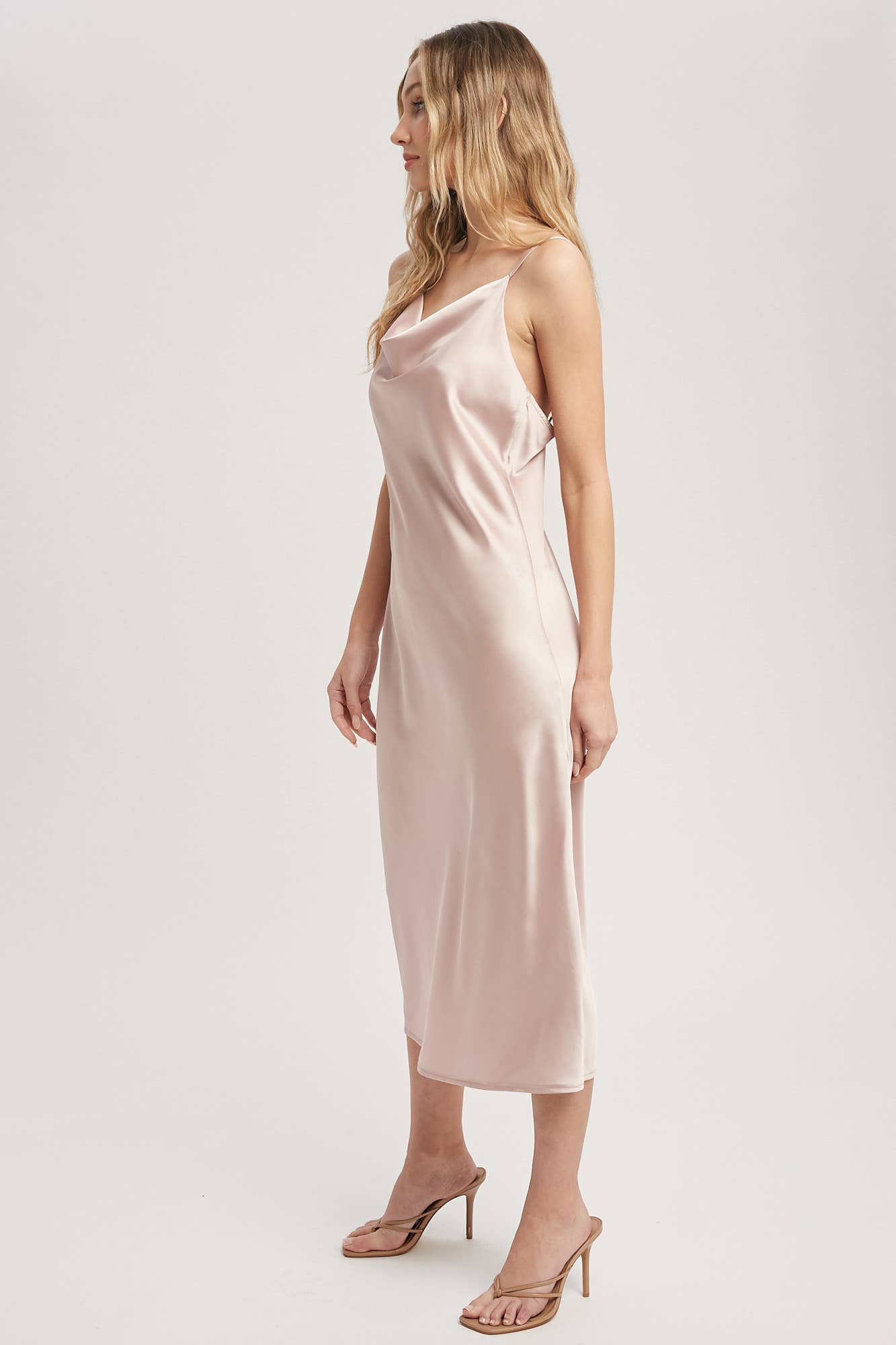Satin Midi Slip Dress