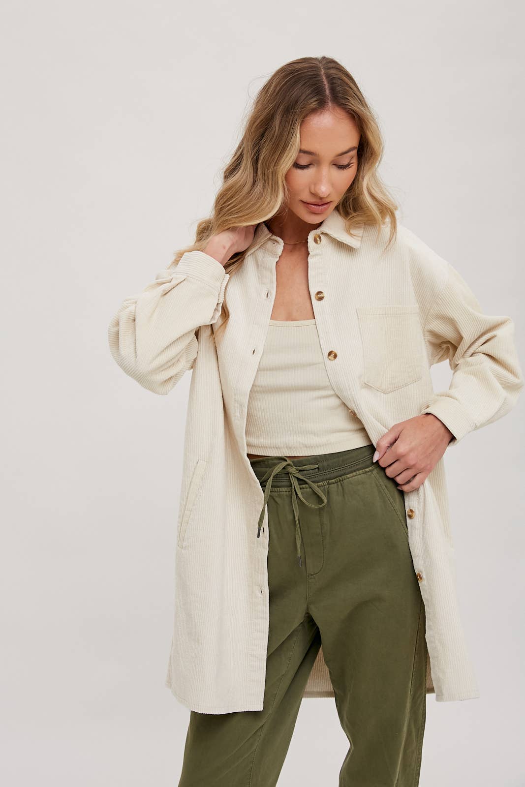 OVERSIZED CORDUROY SHACKET