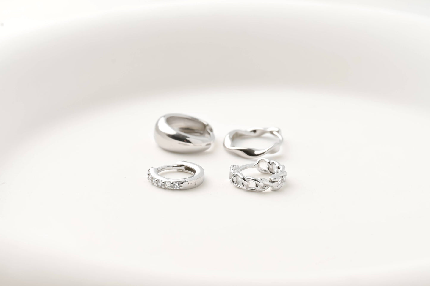 Sterling Silver Huggie Hoops