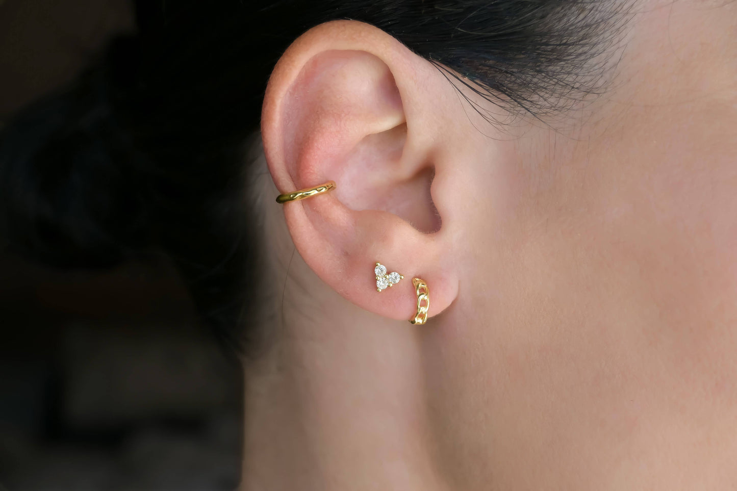 Sterling Silver Huggie Hoops