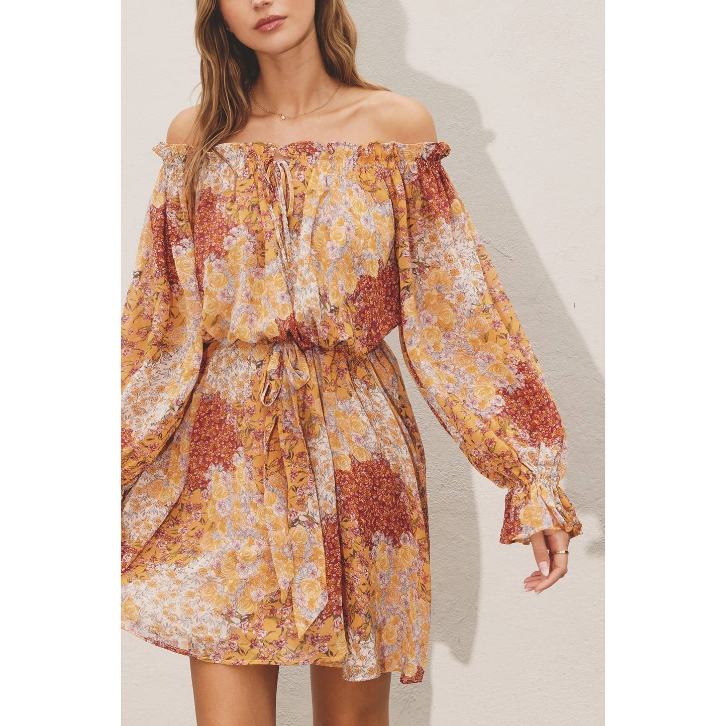 Flower Haze Voluminous Mini Dress