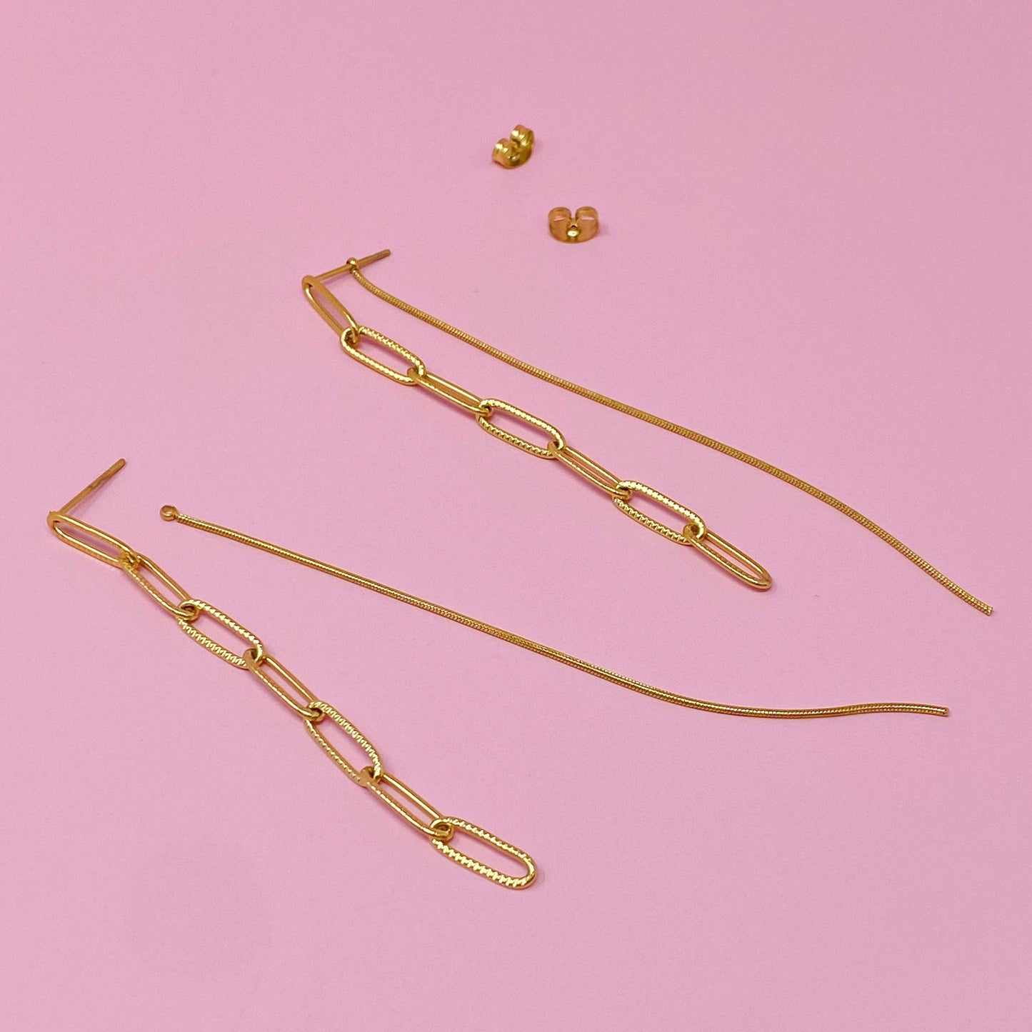 Double Chain Drop Earrings
