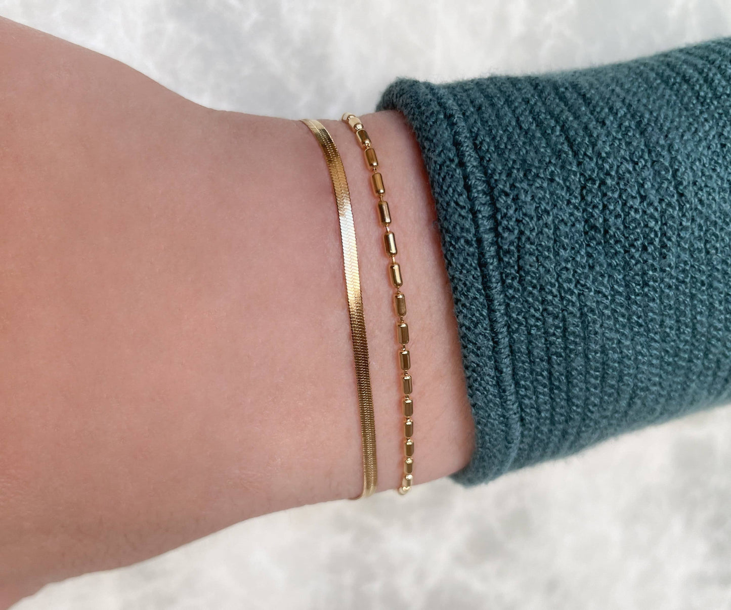 Layered Herringbone Bracelet