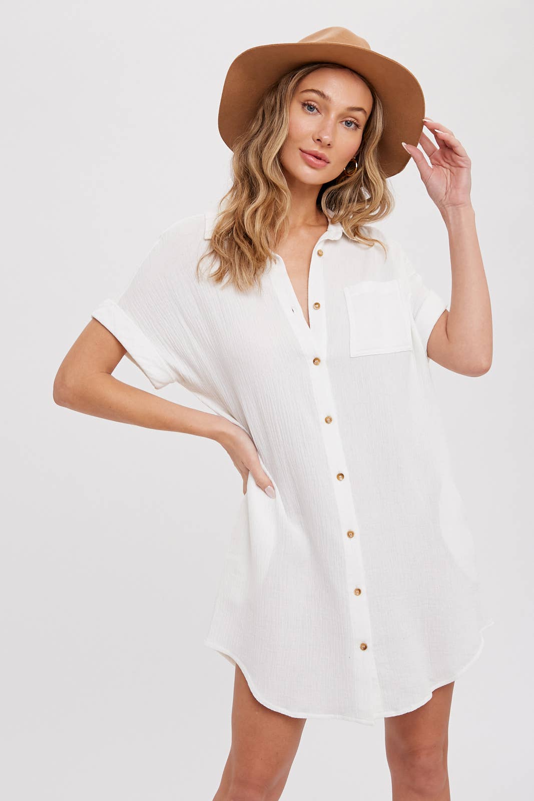 Button up Shirt Mini Dress