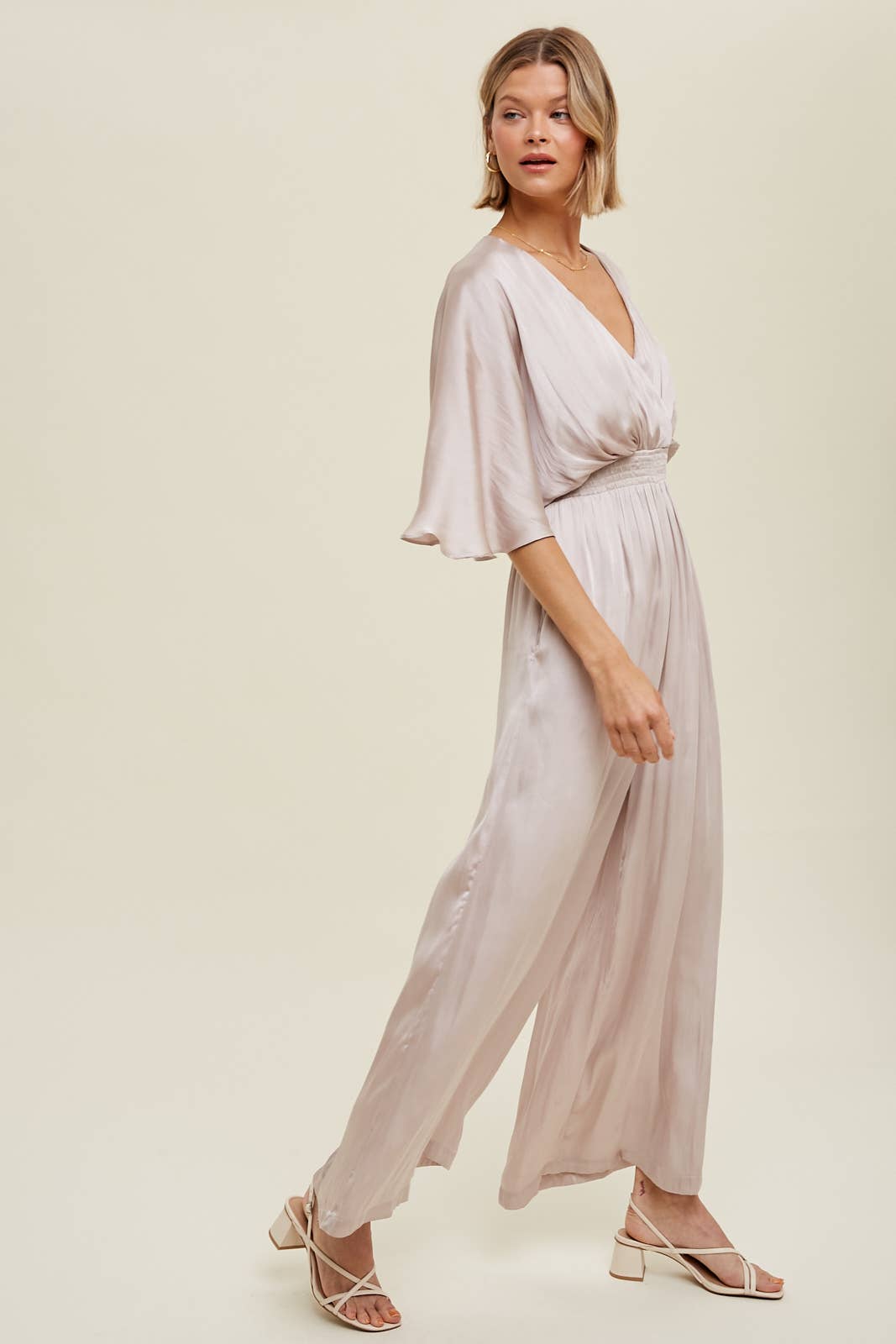 Satin Champagne Jumpsuit
