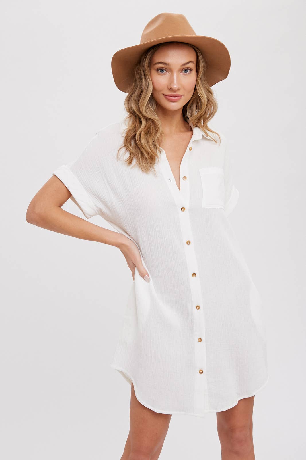 Button up Shirt Mini Dress
