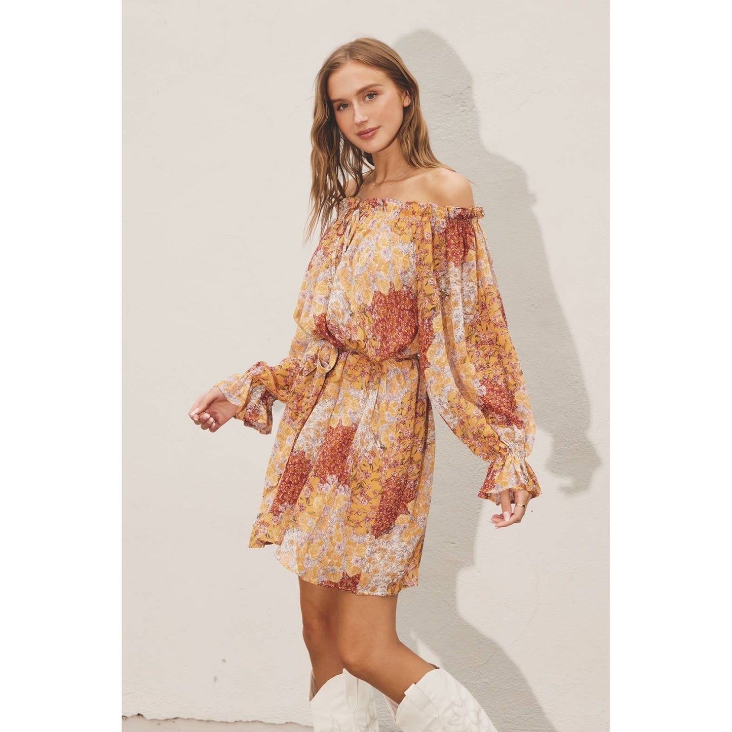 Flower Haze Voluminous Mini Dress