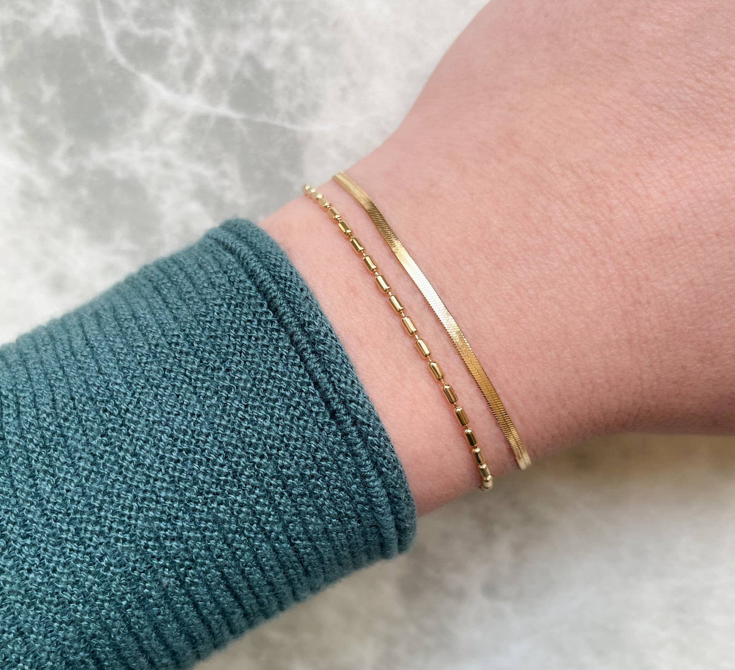Layered Herringbone Bracelet