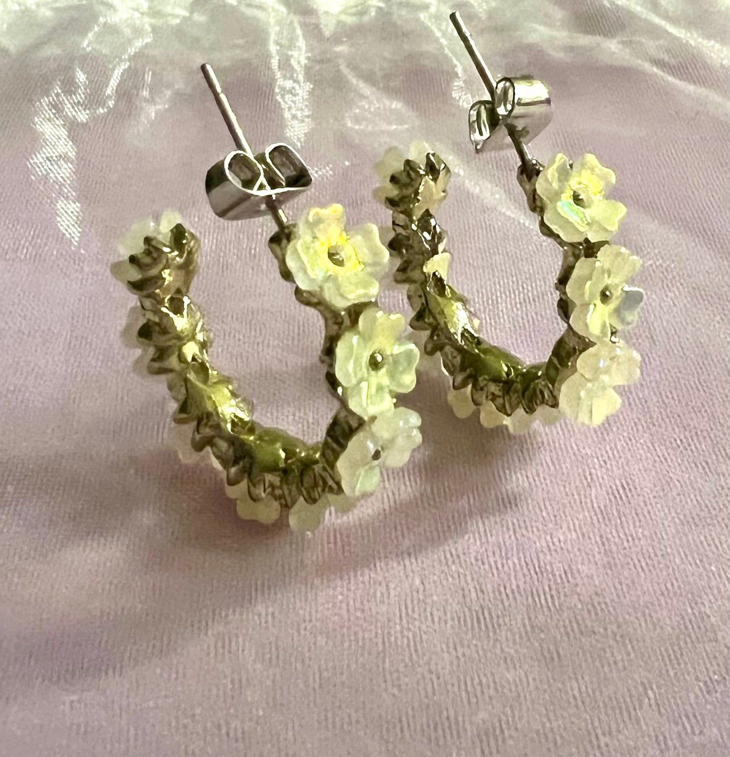 Flower Hoop Earrings