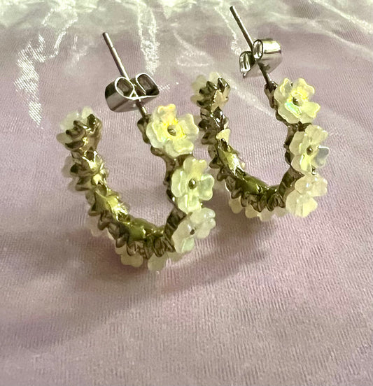 Flower Hoop Earrings