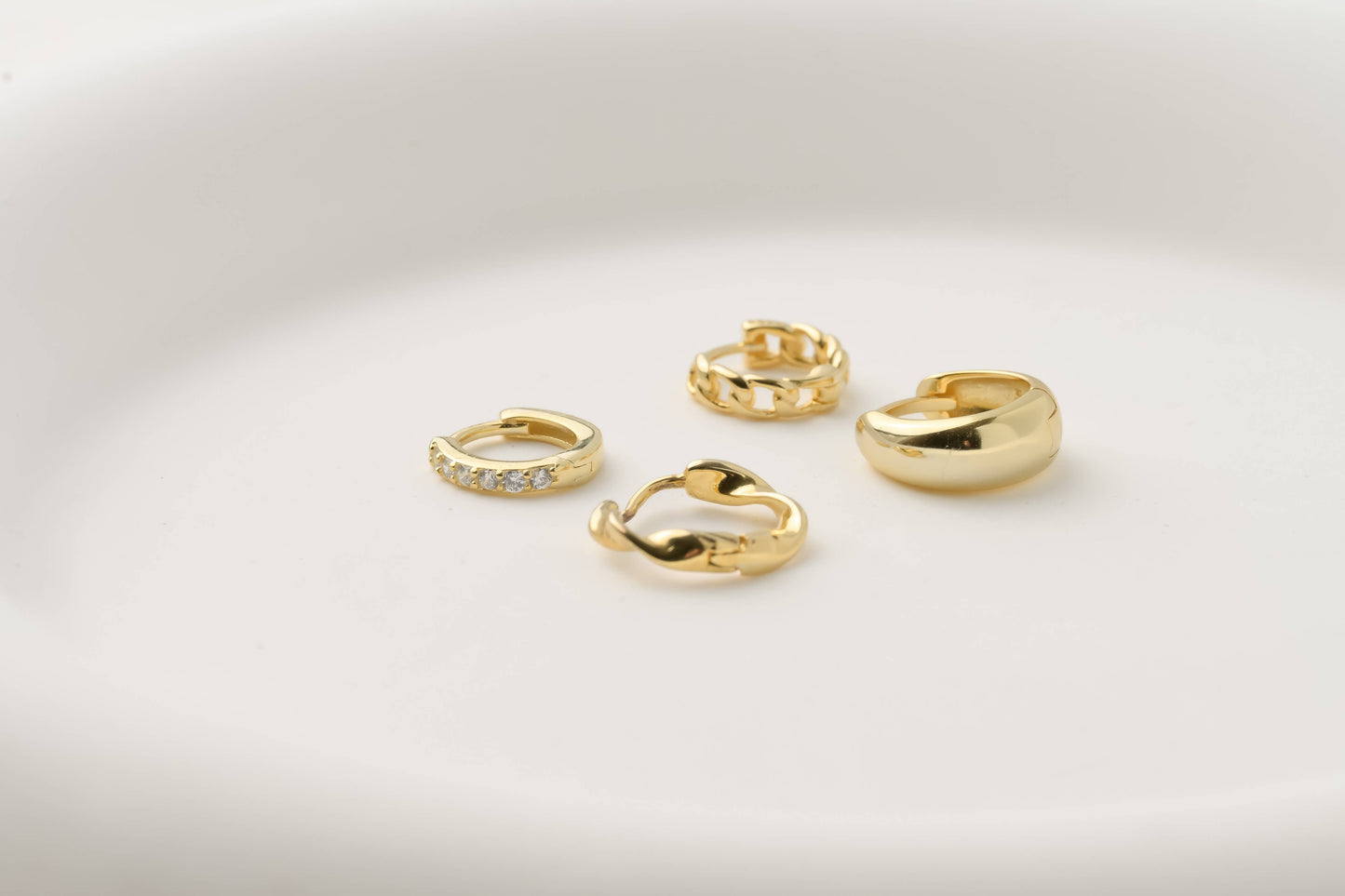 Sterling Silver Huggie Hoops