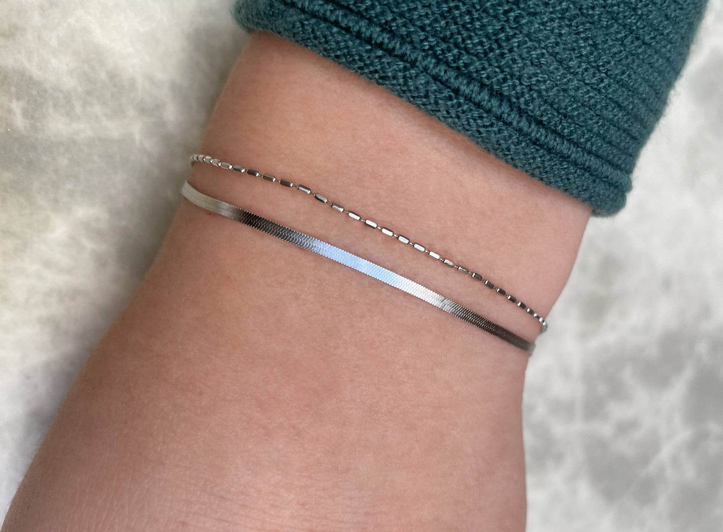 Layered Herringbone Bracelet