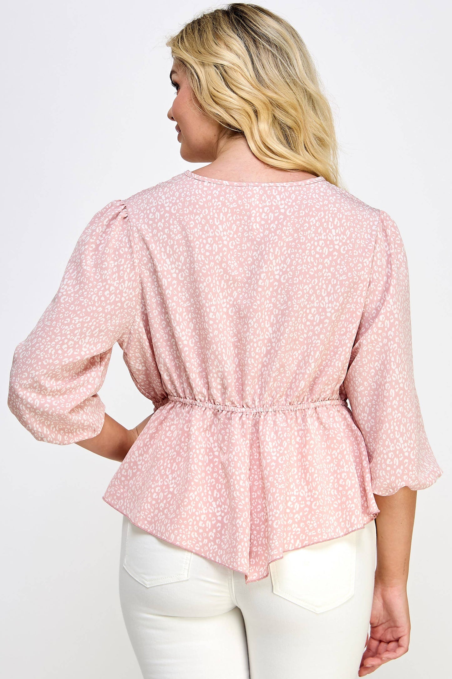 Pink Leopard Print Babydoll Top