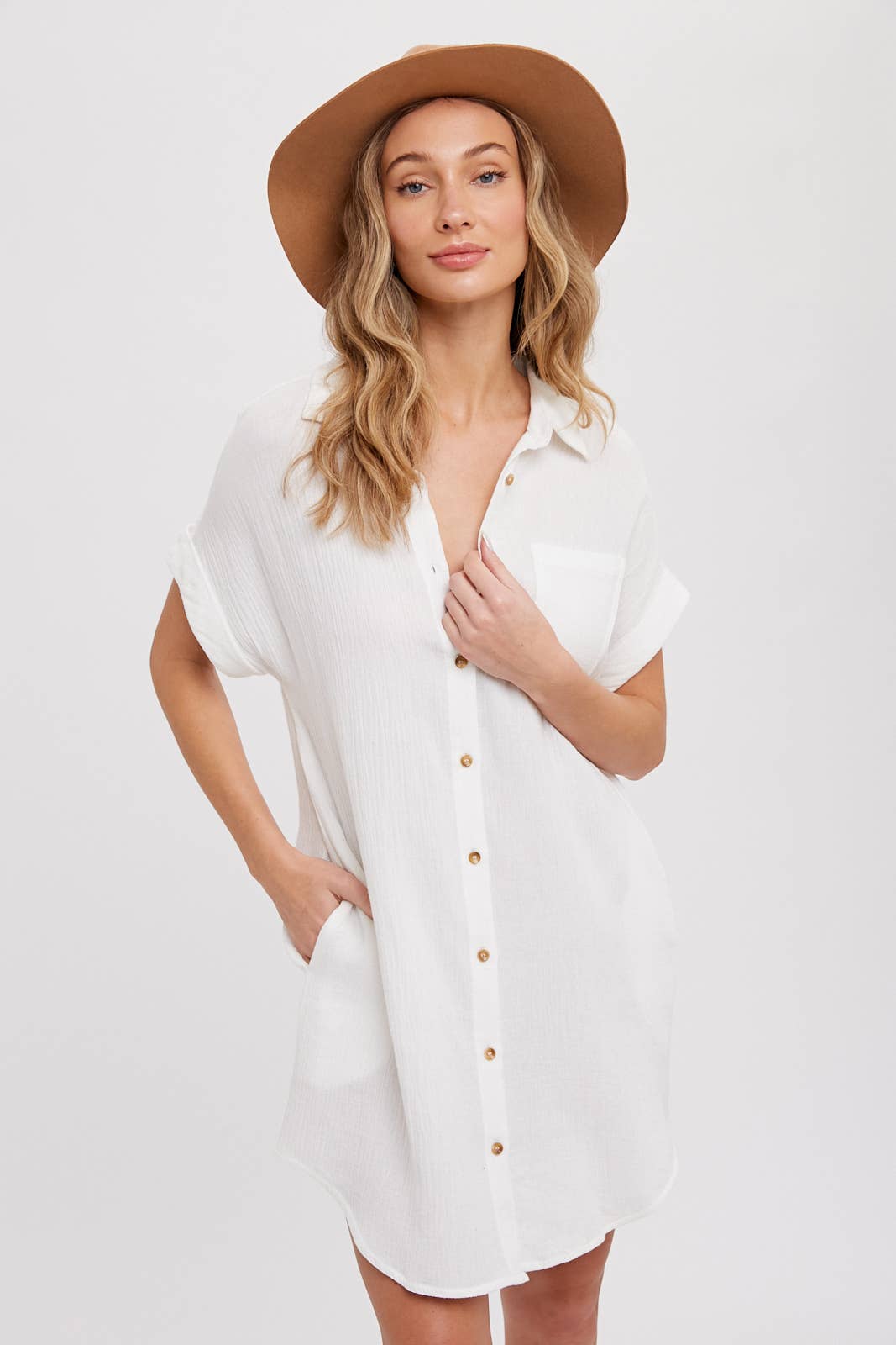 Button up Shirt Mini Dress