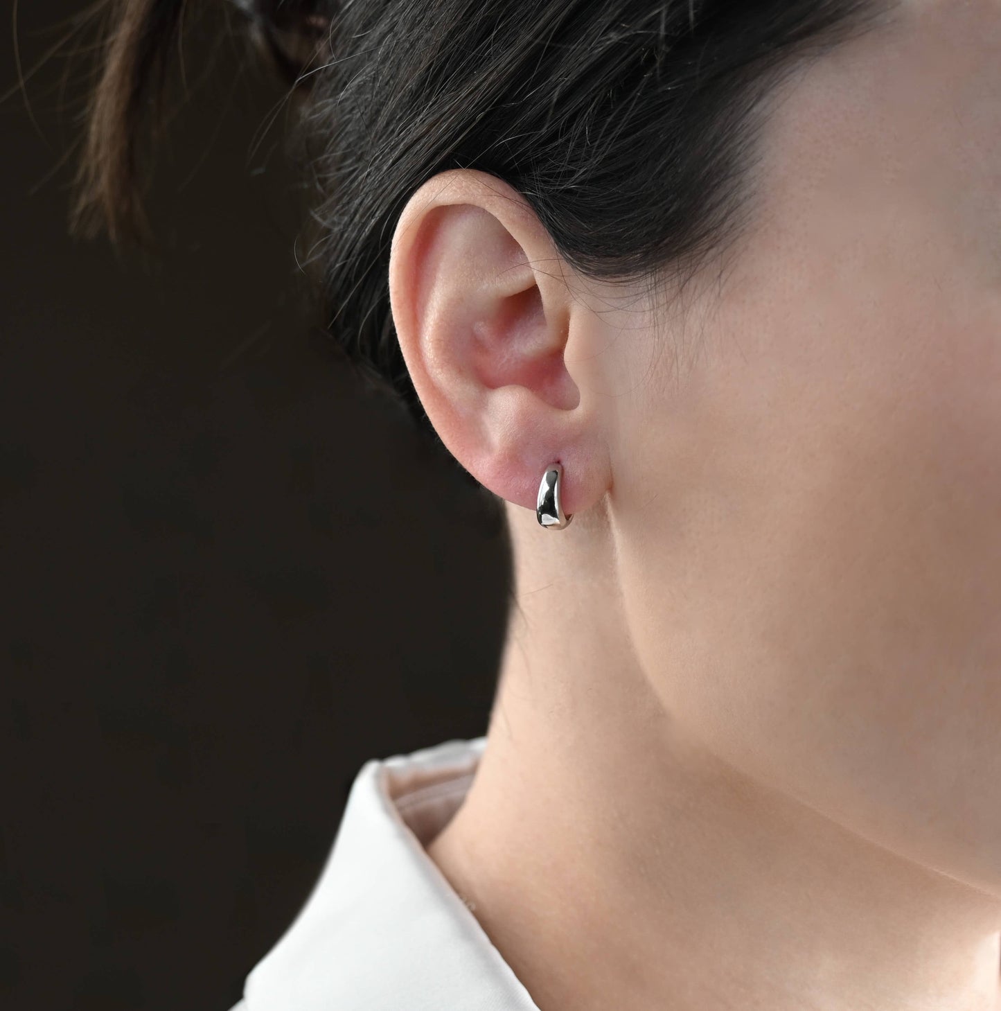 Sterling Silver Huggie Hoops