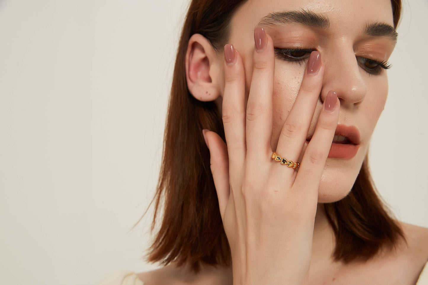 Rachel gold heart ring