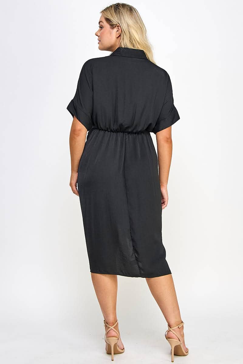 Draped Button Down Dress