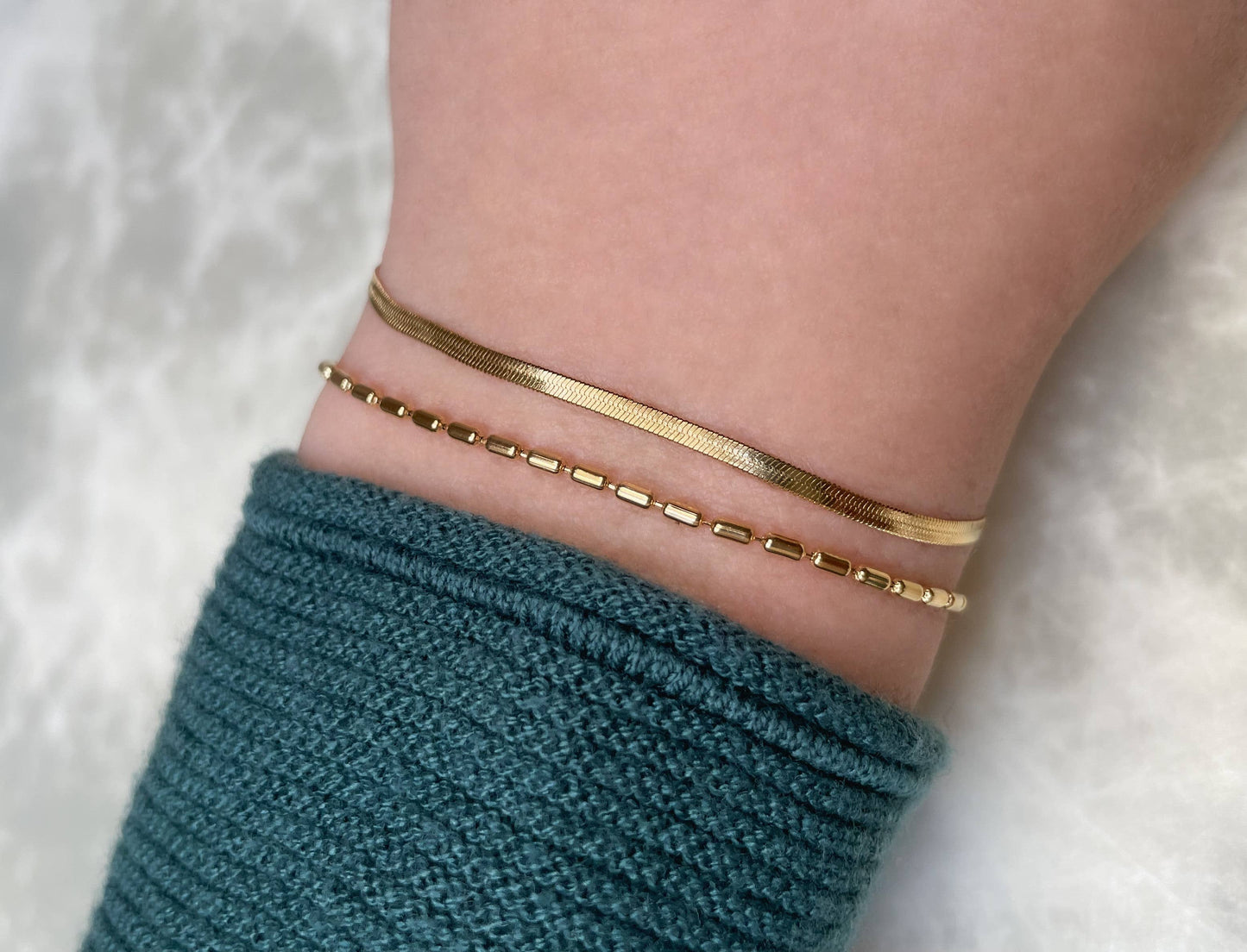 Layered Herringbone Bracelet