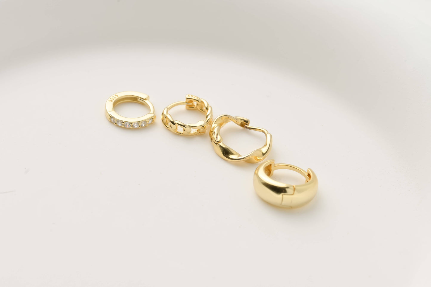 Sterling Silver Huggie Hoops