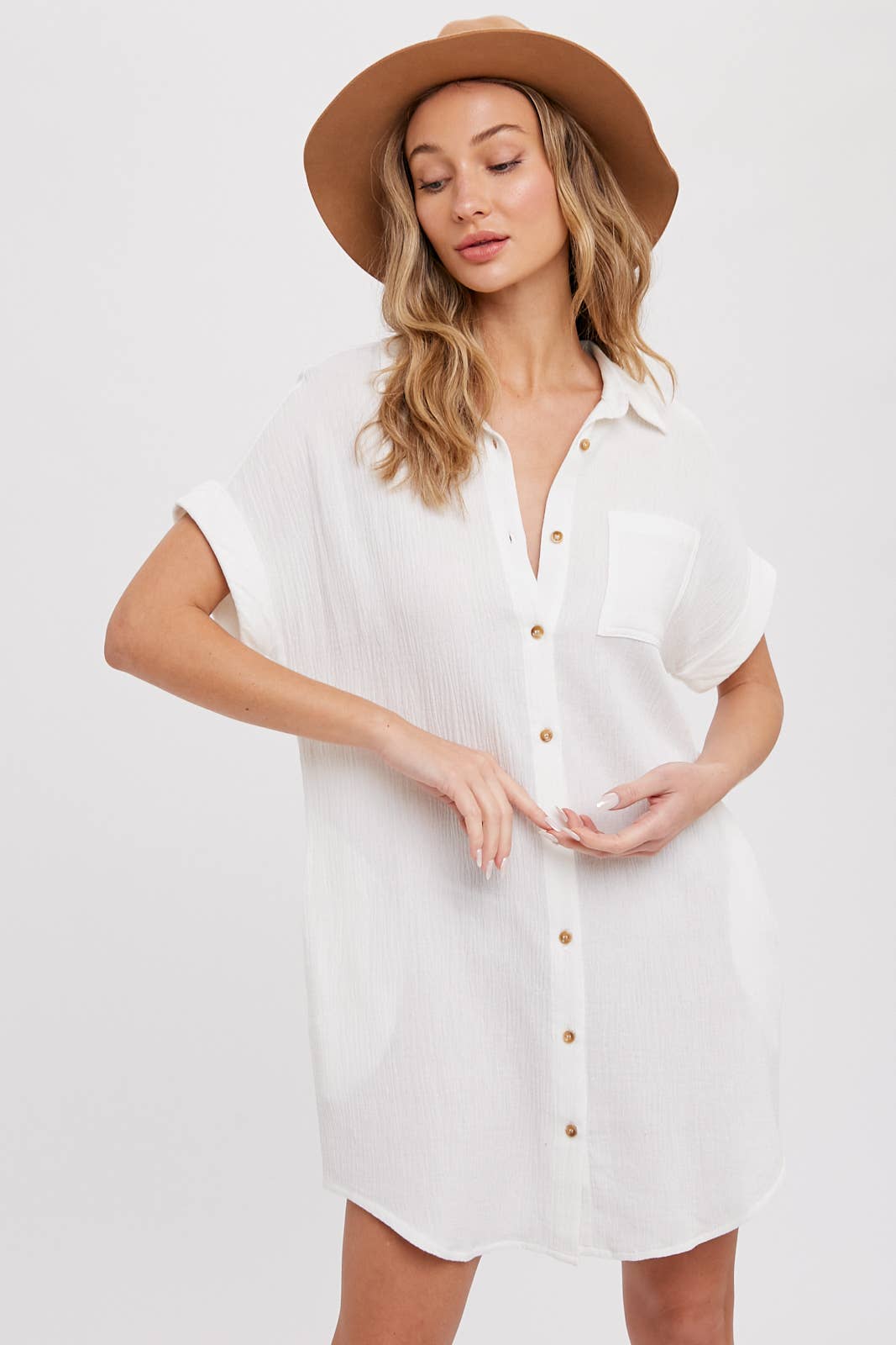 Button up Shirt Mini Dress