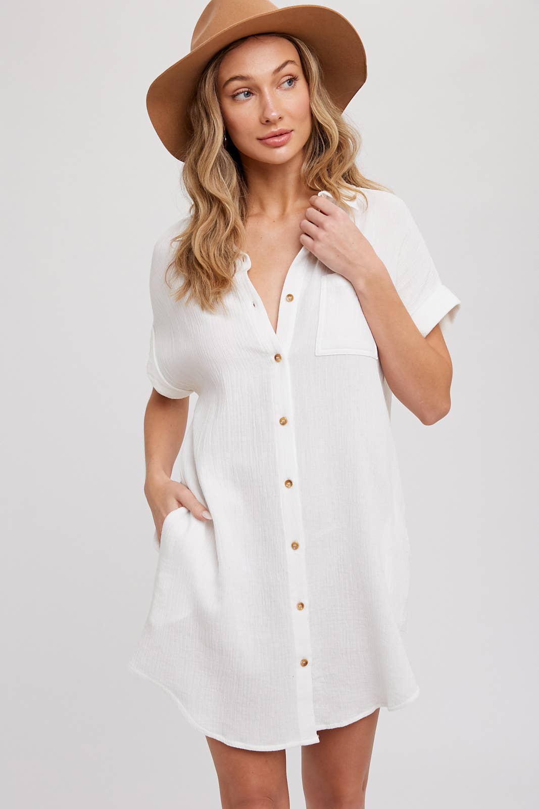 Button up Shirt Mini Dress