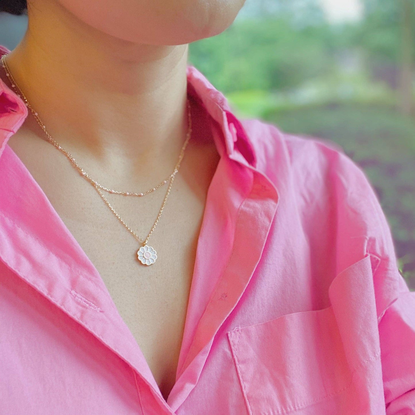 Layered Daisy Necklace