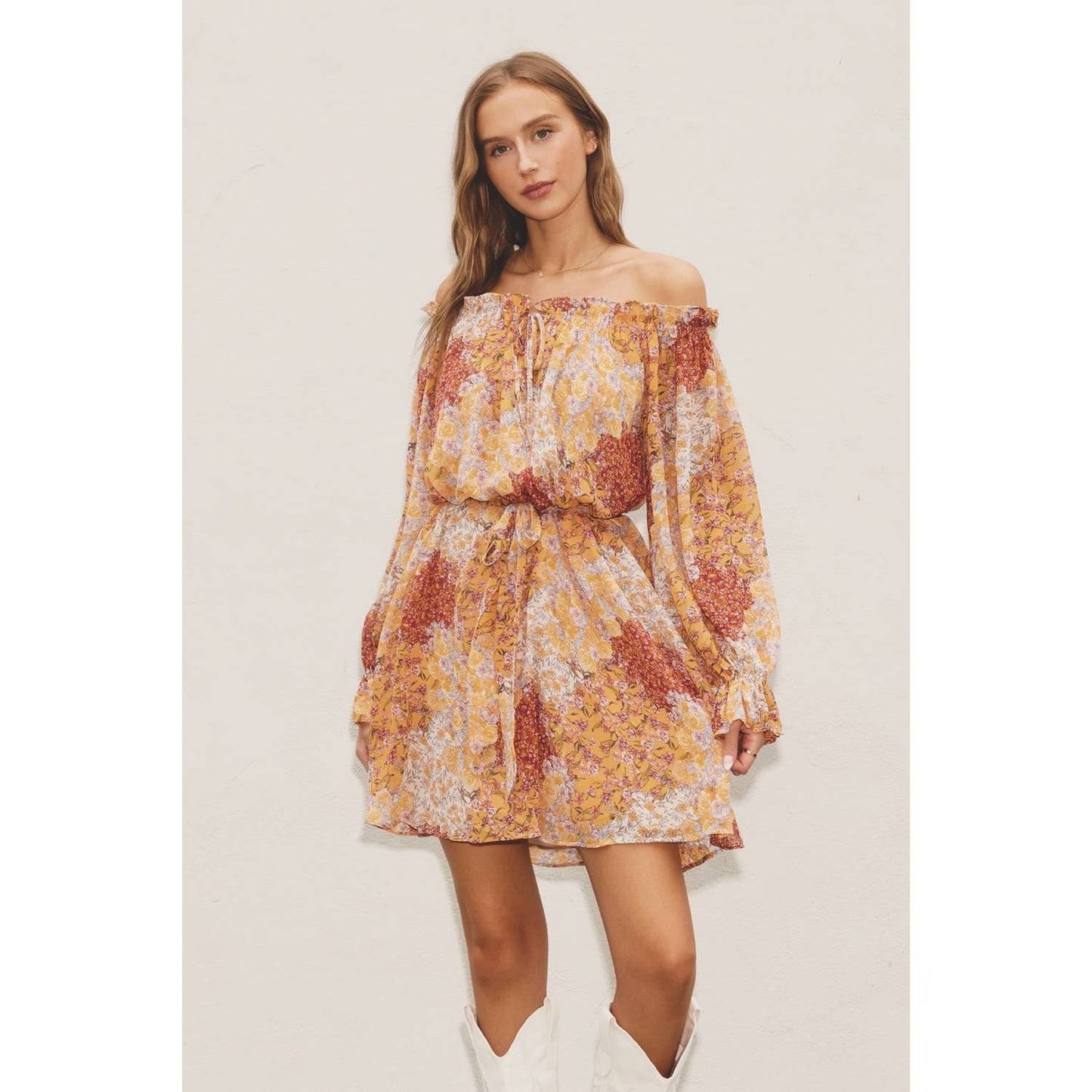 Flower Haze Voluminous Mini Dress