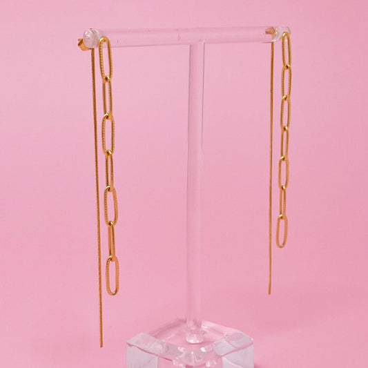 Double Chain Drop Earrings