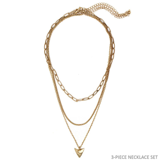 Arrowhead Triple Layered Chain Necklace