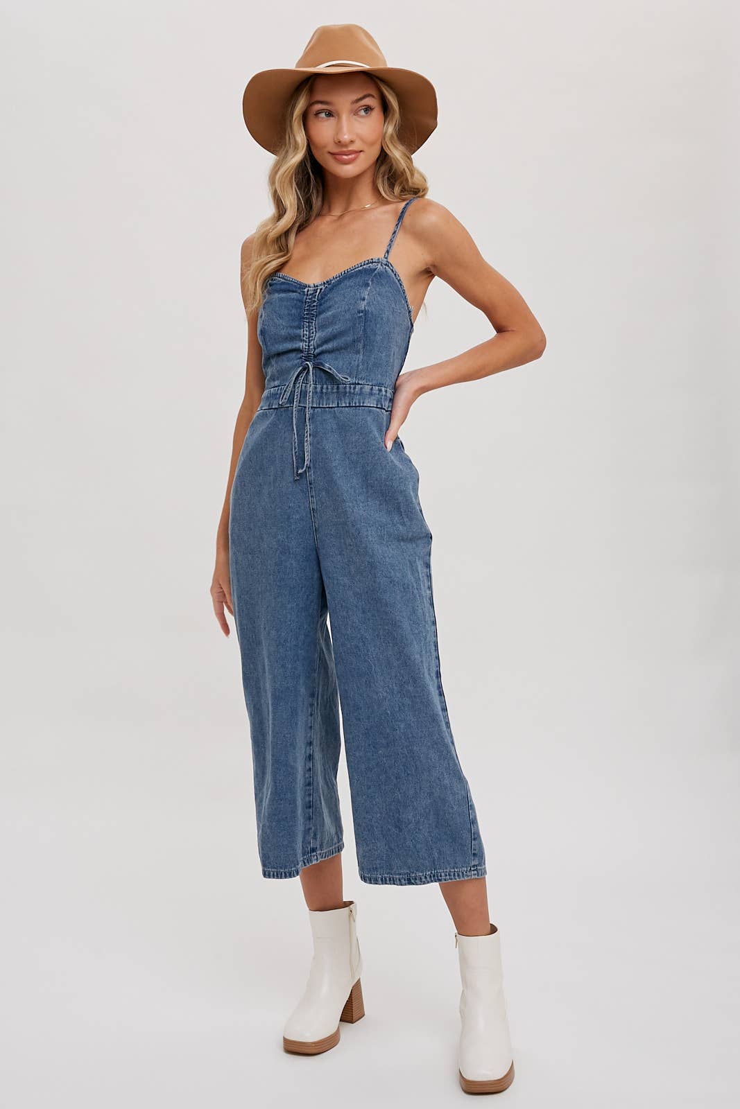 ACID WASH DENIM JUMPSUIT